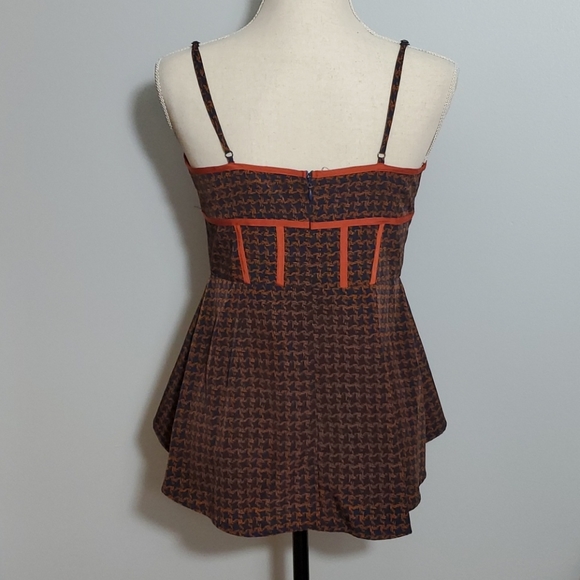 Navy and Copper Spaghetti Strap tank/blouse - Picture 4 of 11